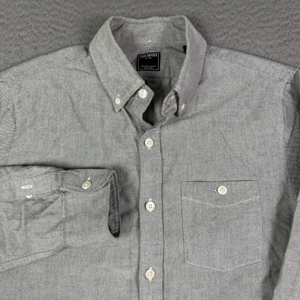 Todd Snyder Oxford Shirt Mens Small Gray Button Down Pocket Long Sleeve OCBD